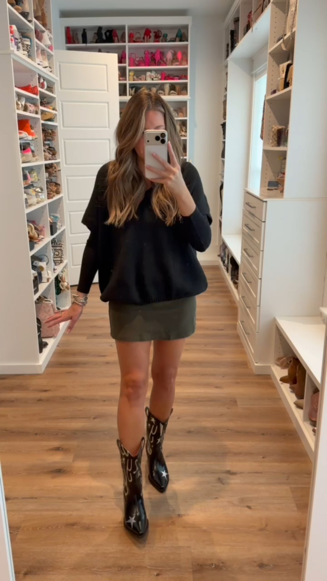 In a medium sweater vest, medium corduroy skirt, small bodysuit, boots and accessories- fits tts.

#LTKSeasonal #LTKStyleTip #LTKFindsUnder50