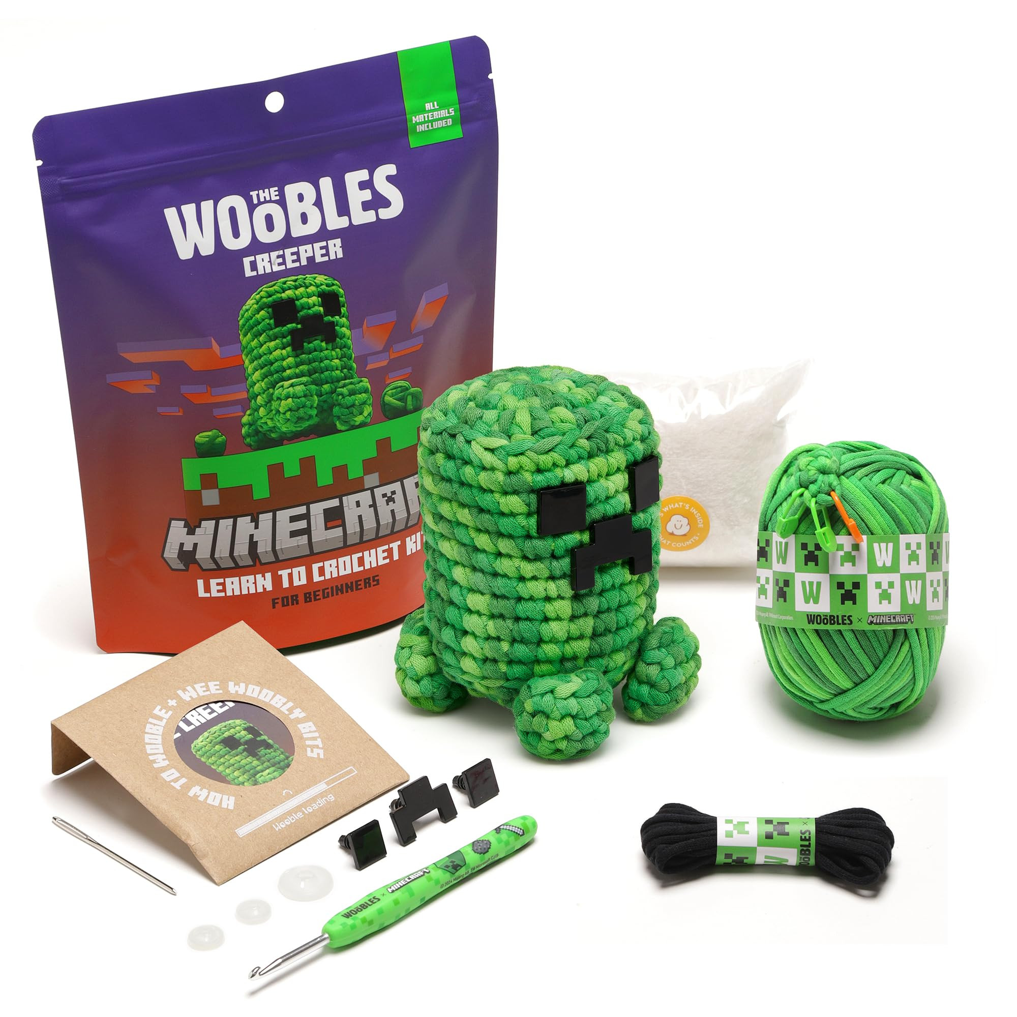 The Woobles Minecraft Crochet Kit – Beginner Crochet Kit for Adults & Kids, Easy Knitting Kit w... | Amazon (US)
