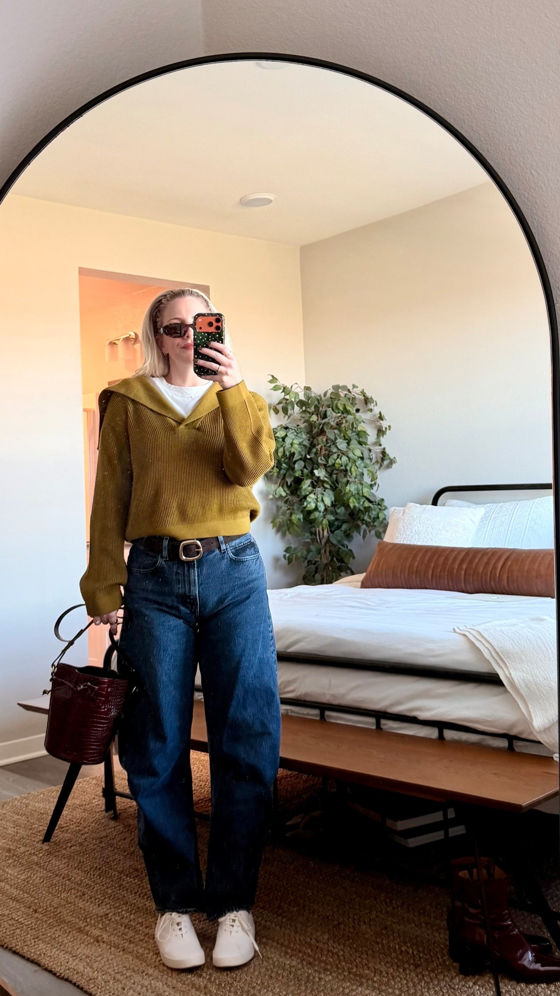 elevated casual for the work-from-home girlies 🤧✨
sezane knit + frame barrel jeans = instantly put-together
even when i’m sick lol

Outfit details:
▫ frame bubble barrel jeans
▫ everlane box tee
▫ sezane claudio jumper (coziest knit)
▫ white canvas keds
▫ sezane farrow bag (burgundy – obsessed)
▫ michael kors gold watch

save this for effortless chic outfit inspo 👇🏻
follow me on ltk to shop all my looks 🤎

#falloutfit #quietluxury #ootd #elevatedcasual #capsulewardrobe #sezane #framejeans #everlane #minimalstyle #frenchgirlstyle #ltkstyle #ltkseasonal #ltkfashion

#LTKootd #LTKSeasonal #LTKGiftGuide