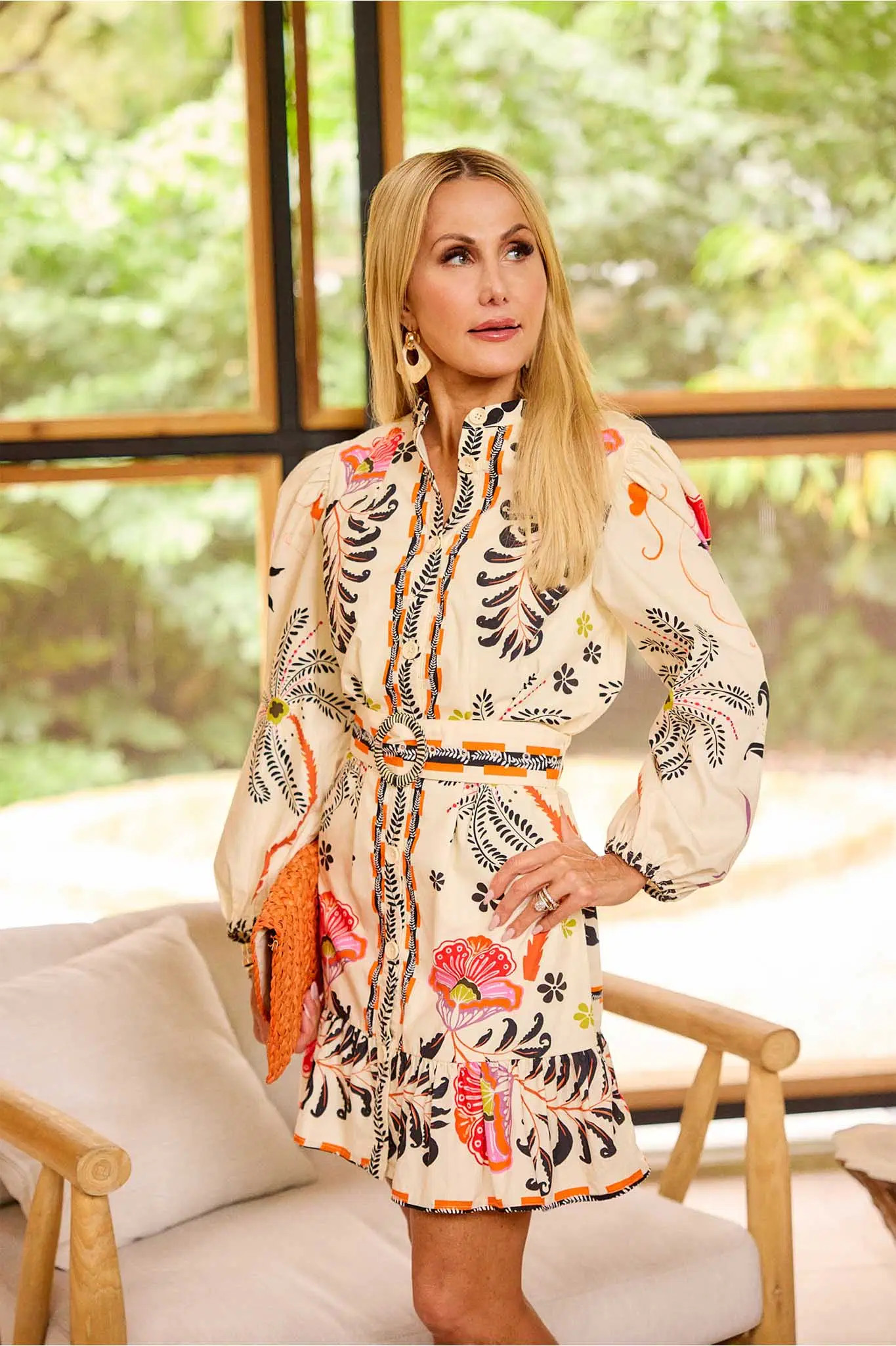 Nadia Floral Belted Short Dress | Avara