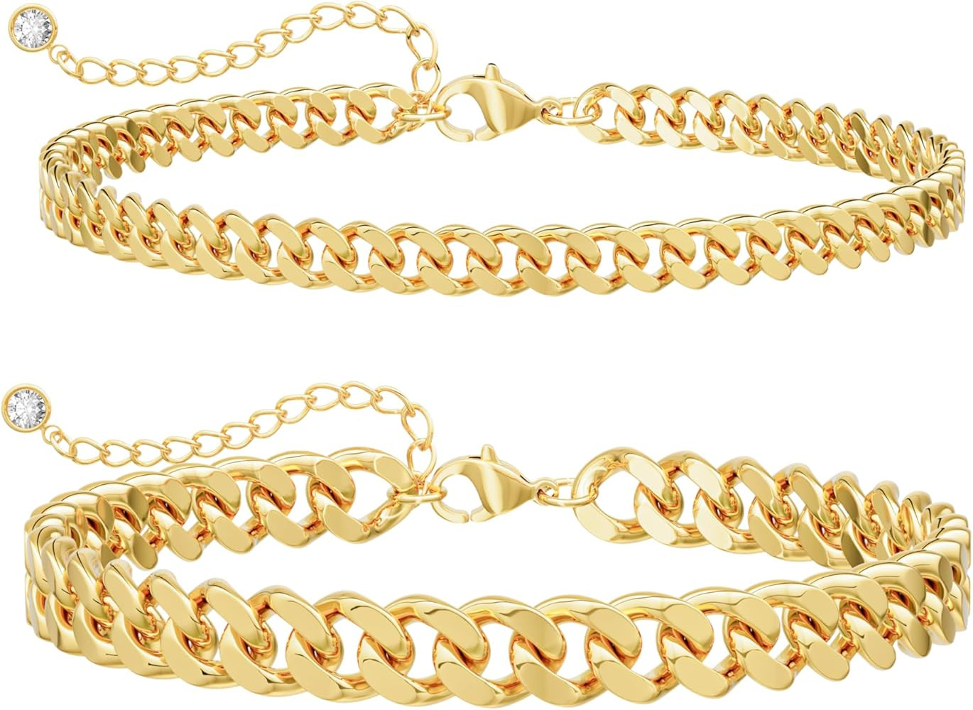 Gold Ankle Bracelets for Women Waterproof - Dainty Gold Anklets Trendy Layered 14K Gold/Silver Pl... | Amazon (US)