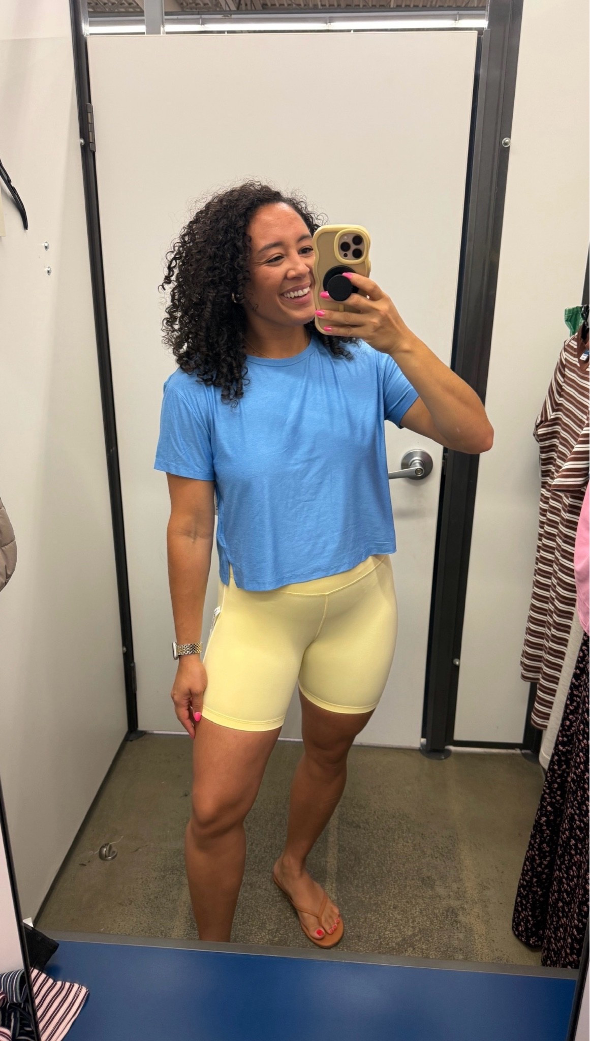 This workout set is perfect for staying cool on busy summer days! The bright blue tee and biker shorts make a comfortable combination for walks, workouts, or running errands. Just add your favorite sneakers, and you're ready to go.

#LTKfitnessgoals #LTKdayinmylife #LTKgrwm