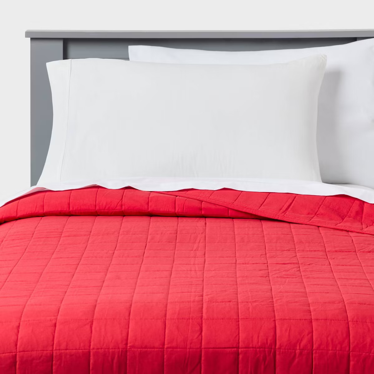 Box Stitch Microfiber Kids' Quilt - Pillowfort™ | Target