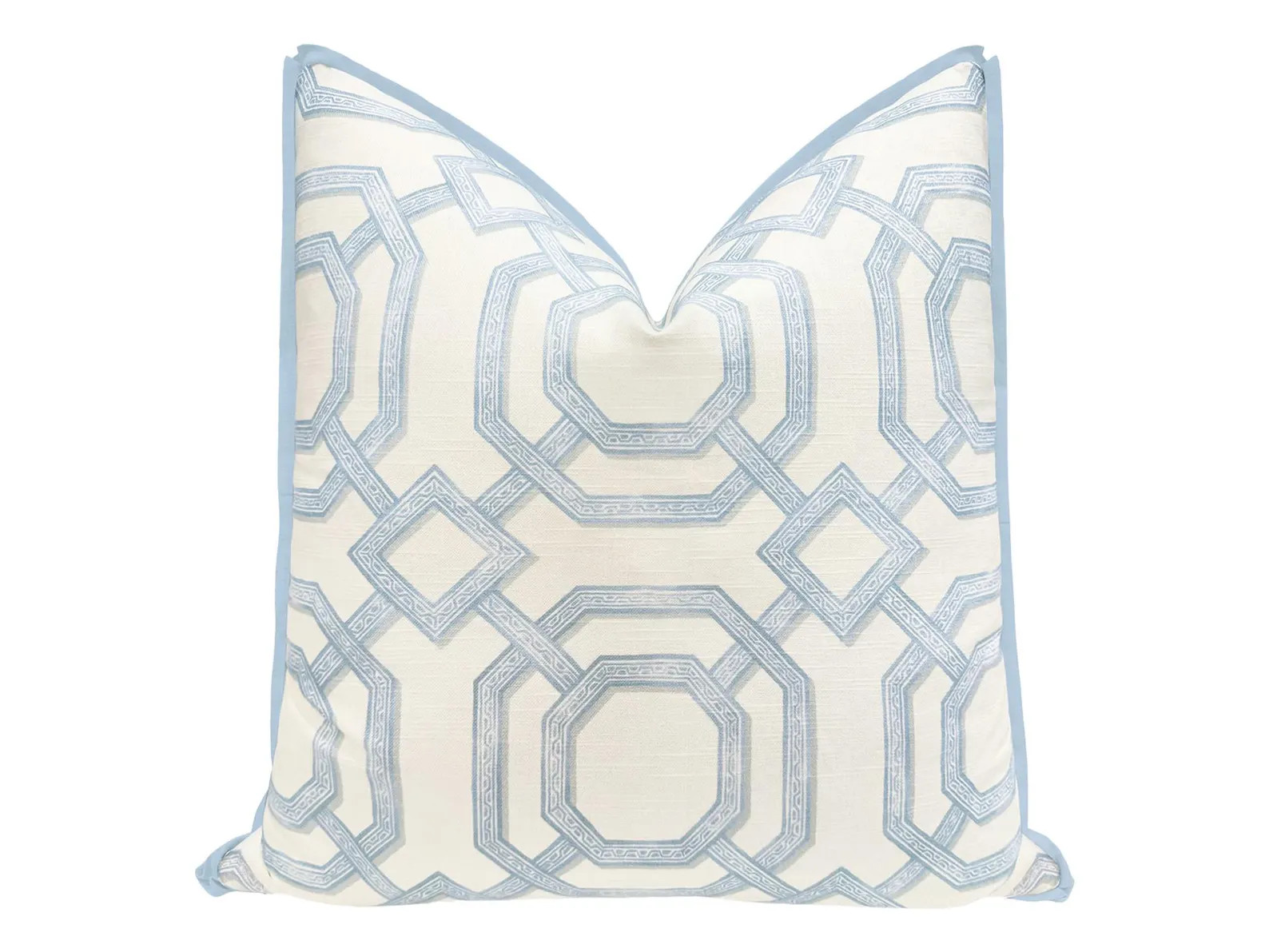 Lattice Print // Powder With Butterfly Flange Pillow | Geometric Print | Flange Pillow | Blue Thr... | Etsy (US)