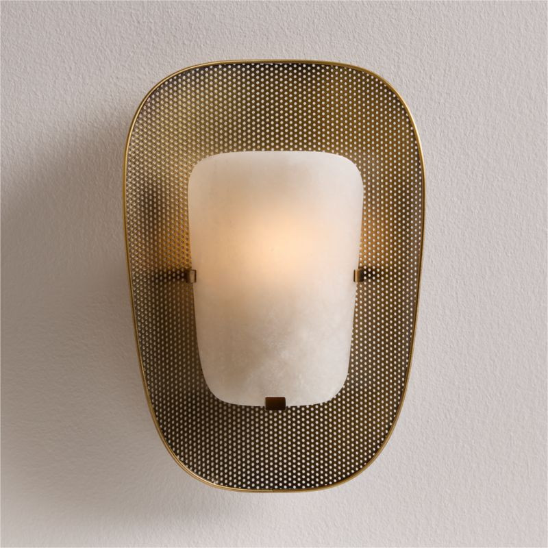Aura Alabaster Wall Sconce Light | Crate & Barrel | Crate & Barrel