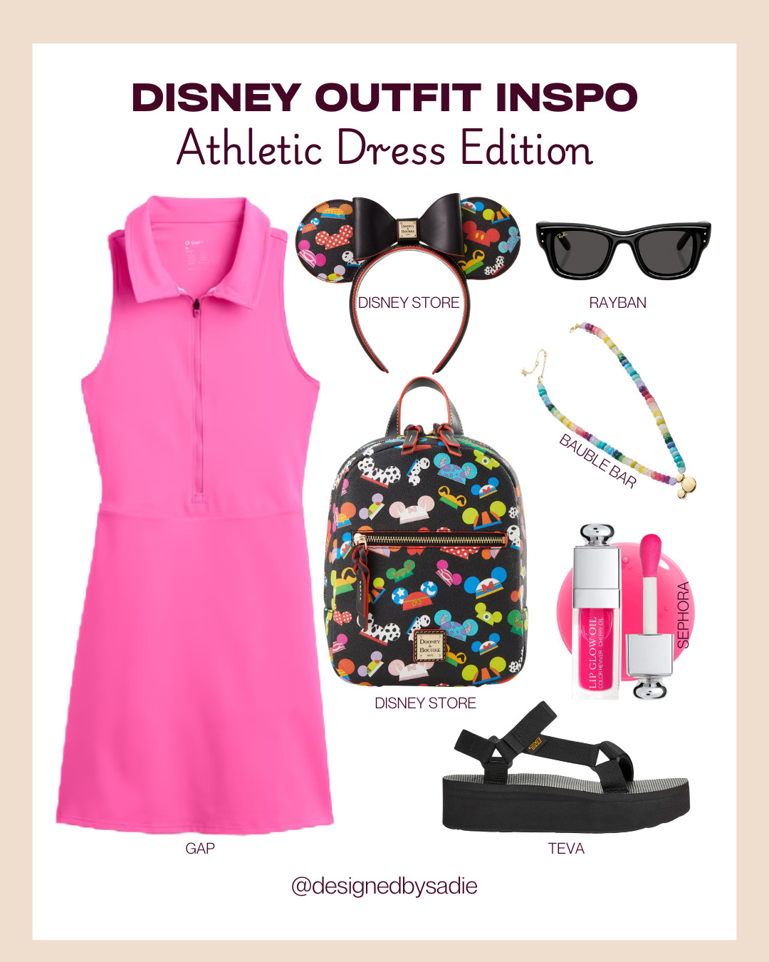 Disney Mom outfit inspo! ☀️🎀 Stay cool, cute & comfy this summer with the cutest athletic dresses — perfect for park days, chasing littles, and matching your accessories like a pro. Linked my go-to Disney looks for your next magical vacation! ✨👟🎒 #DisneyMomStyle #LTKtravel #AthleticDressStyle 

 #LTKSummerEdit #LTKTravel #LTKFamily