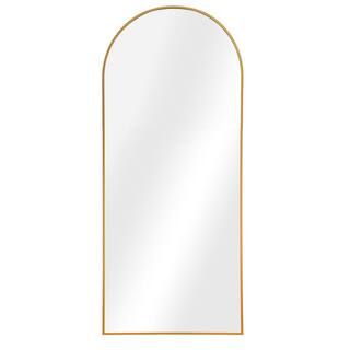 NEUTYPE 71 in. x 32 in. Modern Arch Metal Framed Gold Full-Length Leaning Mirror SUUS-LHJ-M18080-... | The Home Depot