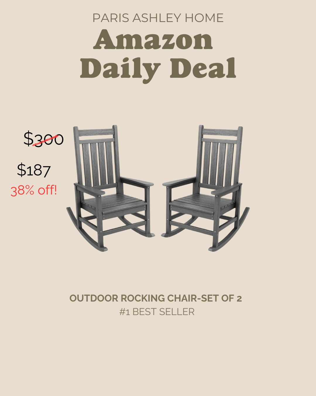 Amazon Daily Deal! All Weather Outdoor Rocking Chair-Set of 2, #1 Best Seller 

 #LTKSeasonal #LTKHome #LTKSaleAlert