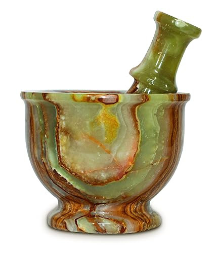 Marble Mortar and Pestle Set – Large Handmade Green Calcite Stone Grinder for Herbs, Spices, Gu... | Amazon (US)