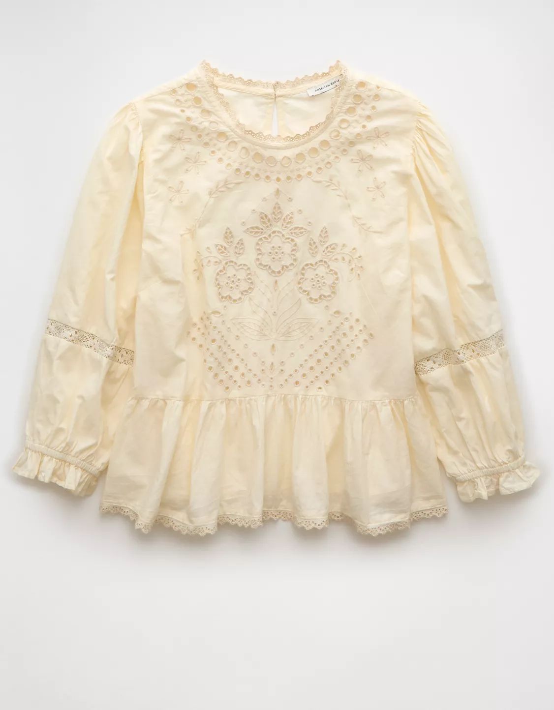 AE High-Neck Eyelet Blouse | American Eagle Outfitters (US & CA)