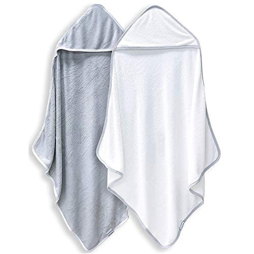 BAMBOO QUEEN 2 Pack Baby Bath Towel - Rayon Made from Bamboo, Ultra Soft Hooded Towels for Babies,Toddler,Infant - Newborn Essential -Perfect Baby Registry Gifts for Boy Girl | Amazon (US)