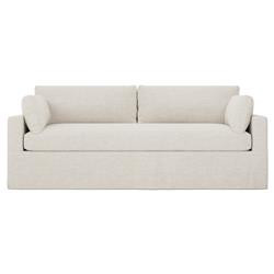 Weybridge Sea Salt Performance Slipcovered Bench Cushion Sofa - 88" | Kathy Kuo Home