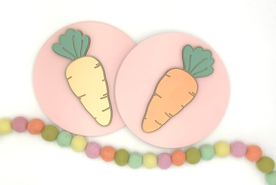 Pink Carrot Sign | Carrot Wood Sign | Easter Sign | 3d Easter Sign | 3d Carrot Decor | Round Wood... | Etsy (US)