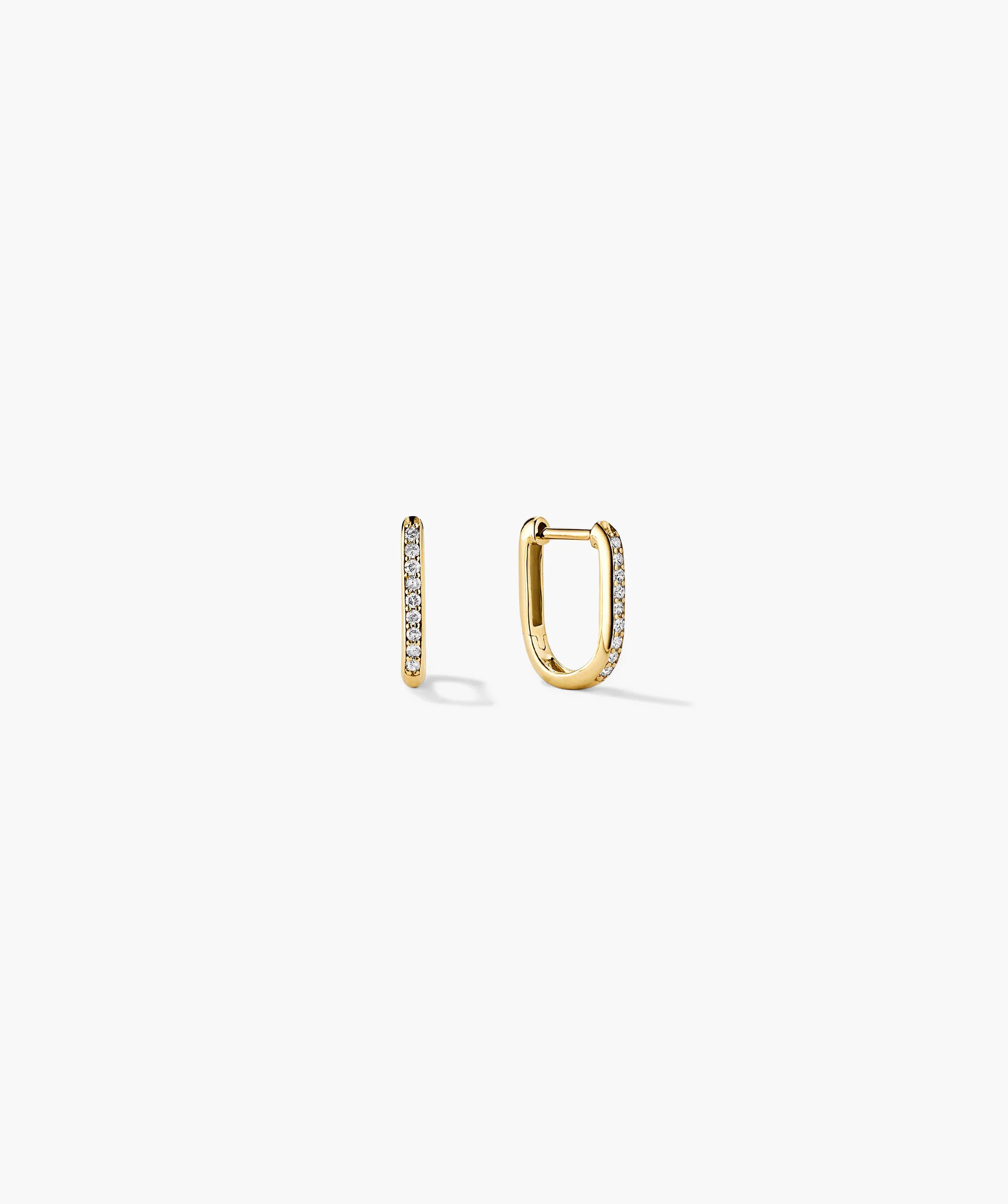 Pavé Diamond Huggie U Hoops | Mejuri Fine Crew