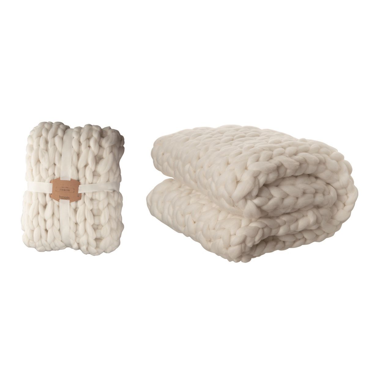 Transpac Acrylic 60 in.  Light Chunky Knitted Throw | Target