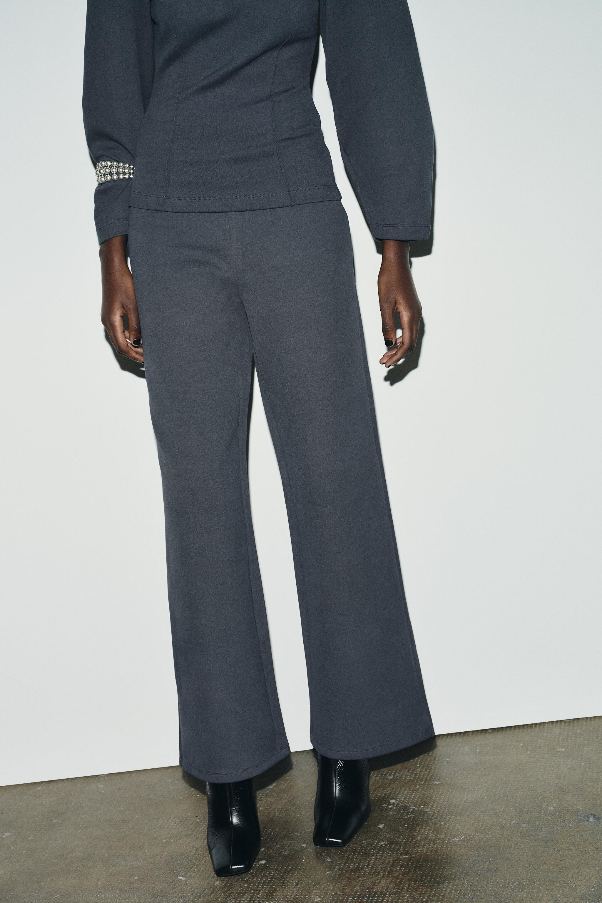 INTERLOCK WIDE-LEG TROUSERS | Zara UK