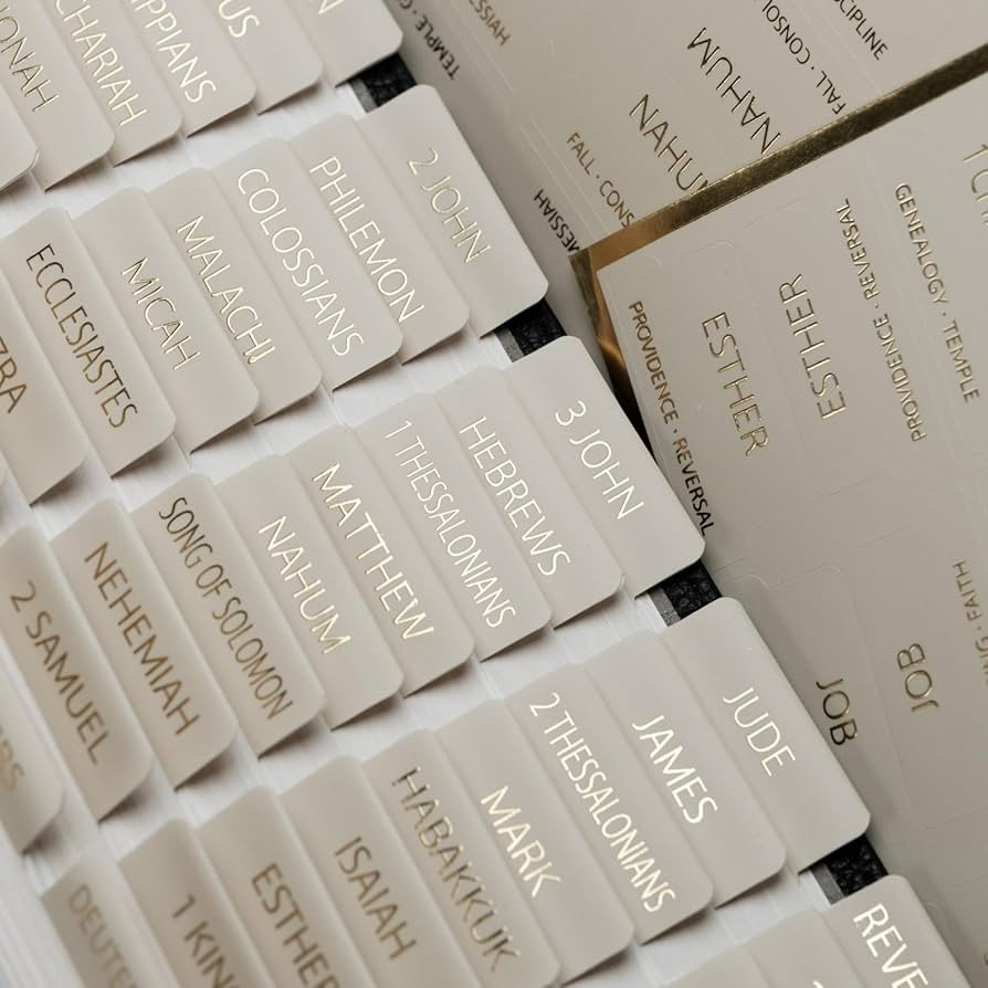 UPAFEXXI-Laminated Bible Tabs with Book Summaries(Gold Foil Embossed Lettering), Bible Tabs for W... | Amazon (US)