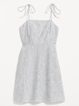 Fit & Flare Matching Tie-Strap Mini Dress for Women | Old Navy (US)