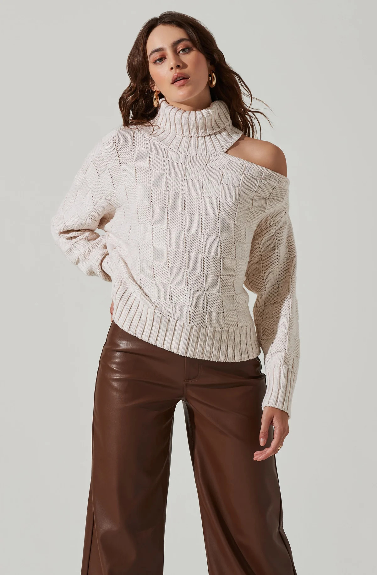 Mock Neck Cutout Sweater | ASTR The Label (US)