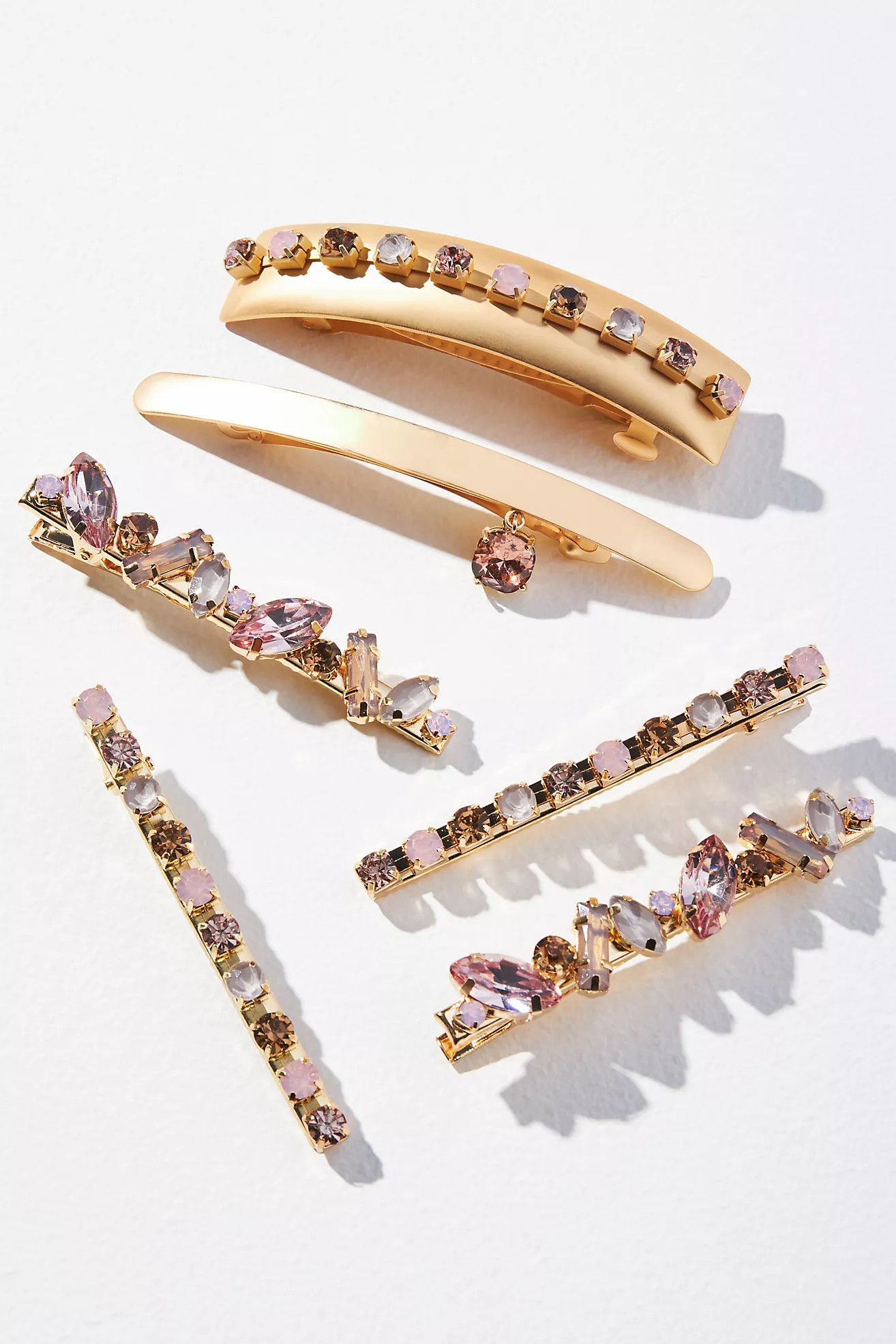 Violet and Brooks Set of Six Crystal Hair Clips | Anthropologie (US)