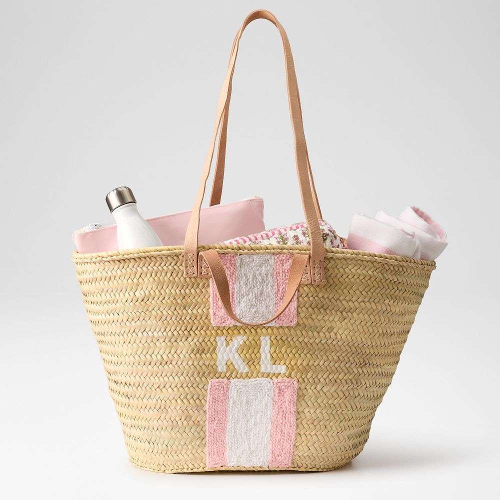Hand Painted Straw Beach Bag | Mark and Graham