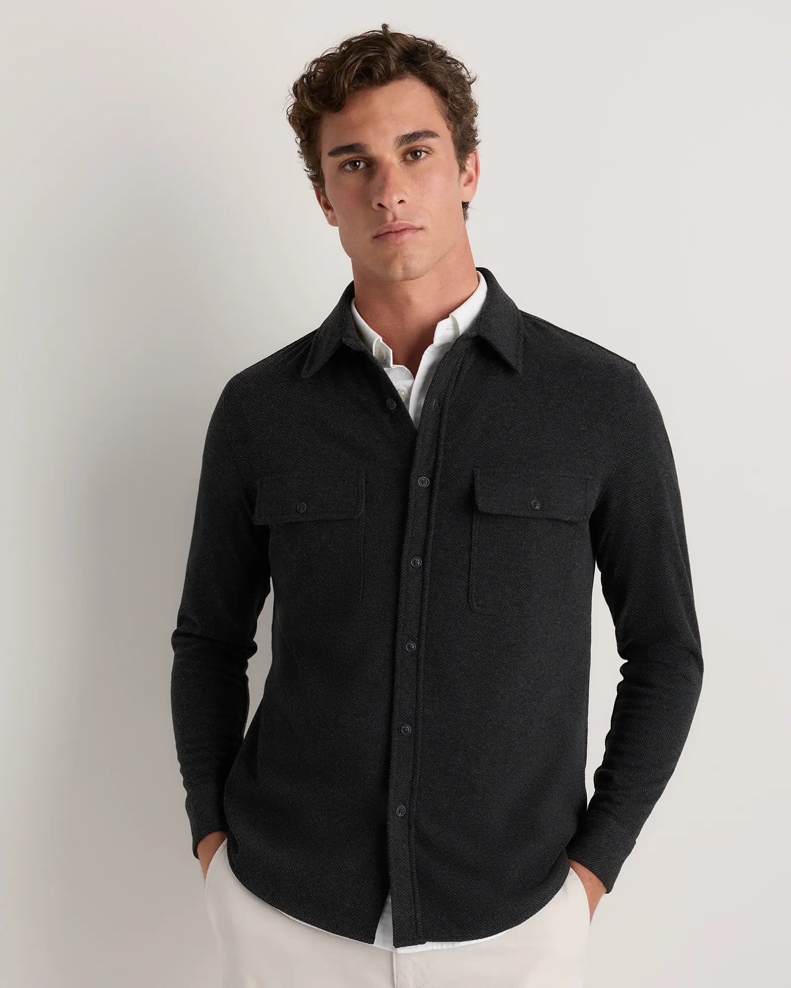 Stretch Sweater Fleece Shirt | Quince