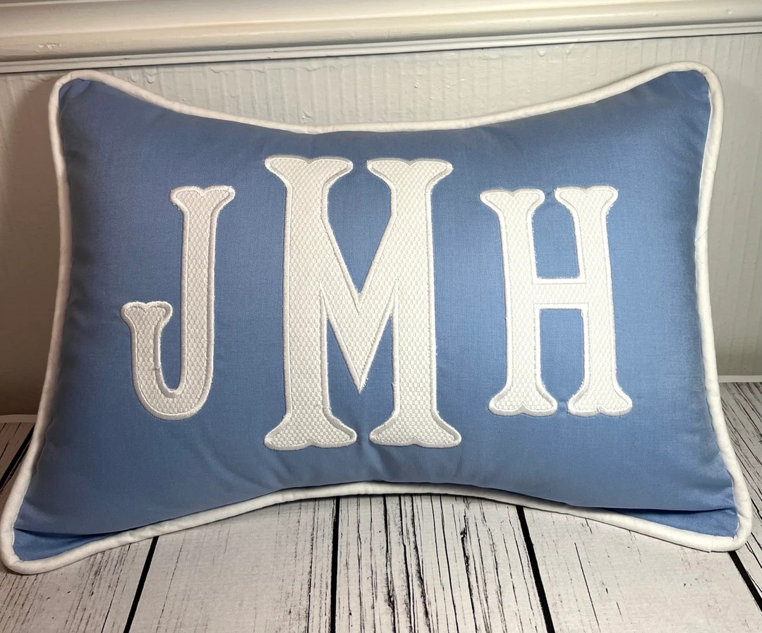 Personalized Applique Monogram Pillow INSERT INCLUDED, Nursery Pillow Monogrammed Pillow W/insert... | Etsy (US)