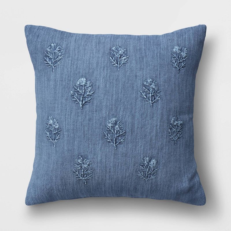 Embroidered Floral Square Throw Pillow - Threshold™ | Target