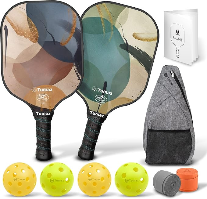 Tumaz Pickleball Paddles Set of 2, USAPA Approved Pickleball Set with Premium Honeycomb Core and ... | Amazon (US)