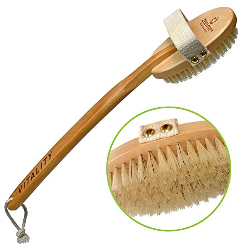 Premium Boar Brush by Zen Me, Exfoliating Brush with Medium Firm Natural Bristles for Cellulite and Lymphatic, Body Scrub Brush with Detox eBook Gift | Amazon (US)