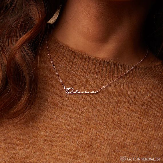 Perfect Gift for Her • Minimalist Name Necklace by CaitlynMinimalist in Sterling Silver, Gold a... | Etsy (US)