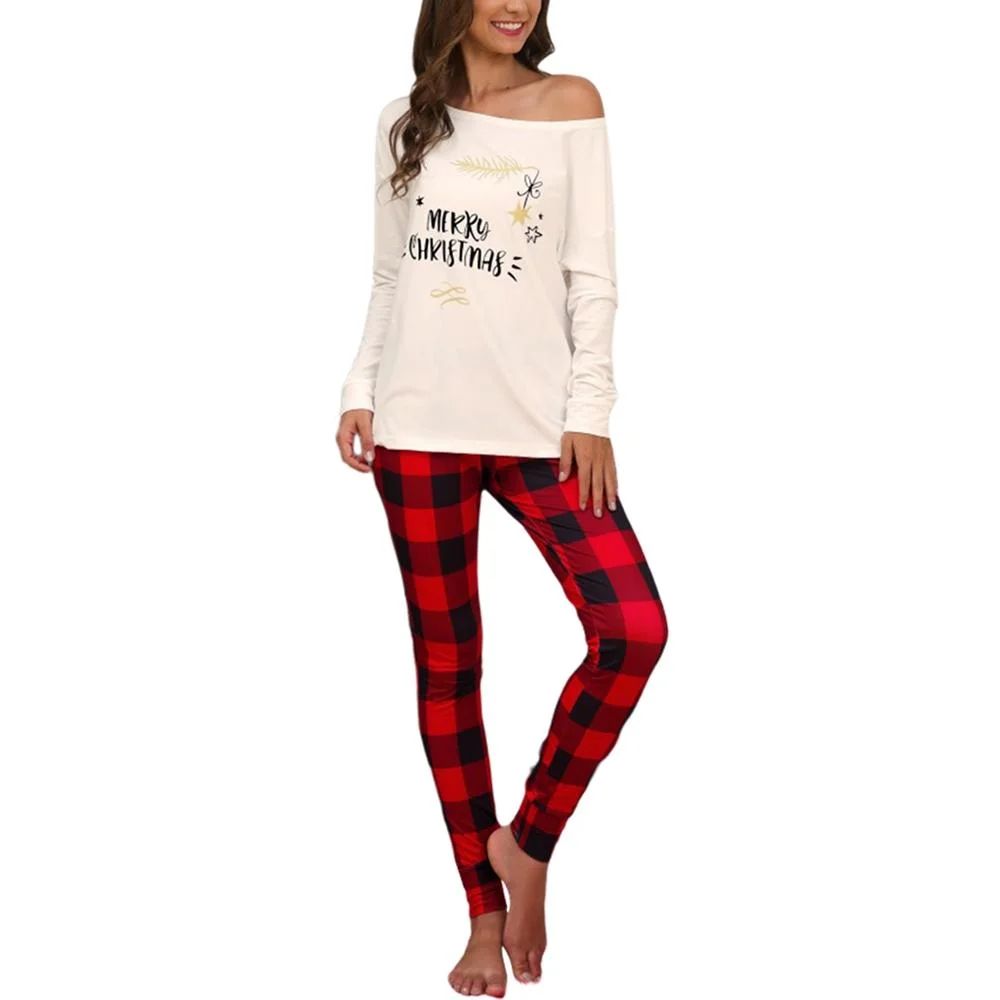 Matching Family Christmas Pajamas Women's and Women's Plus 2-Piece Pajama Set S-5XL - Walmart.com | Walmart (US)