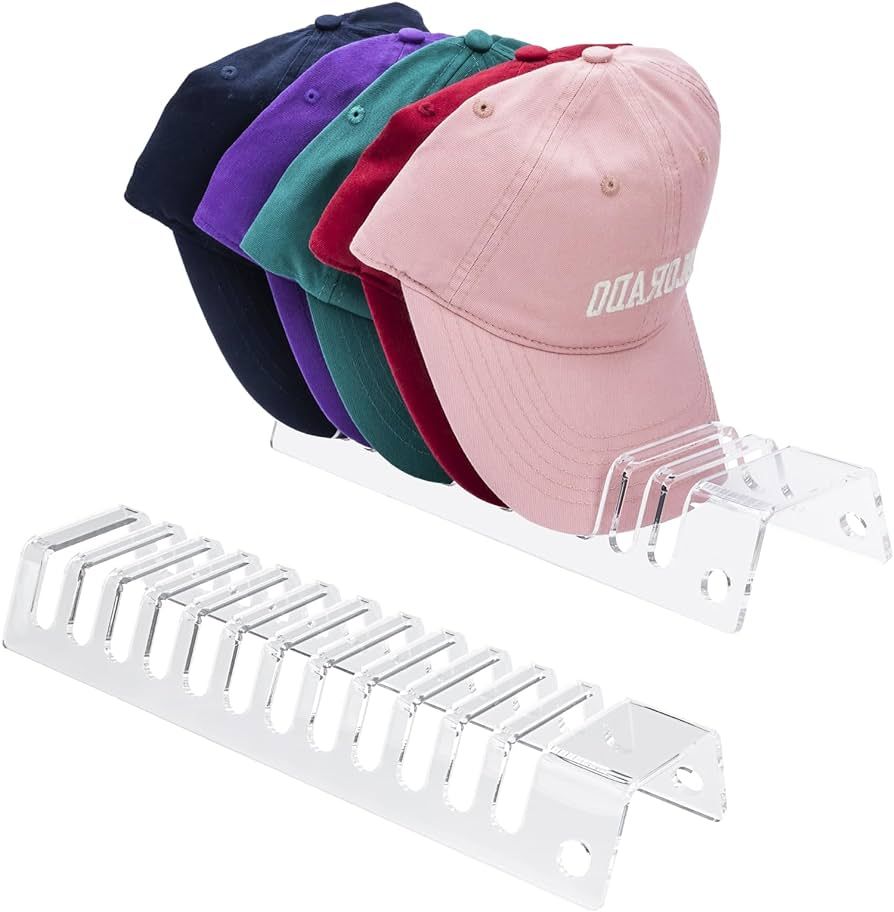 Acrylic Hat storage for Baseball Caps 2 Pack-Hat Holder for 24 Baseball Caps,Football,Snapback Ca... | Amazon (US)