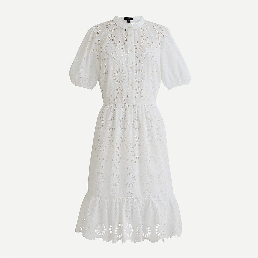 Puff-sleeve eyelet dress | J.Crew US