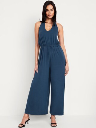 Waist-Defined Halter Jumpsuit | Old Navy (US)