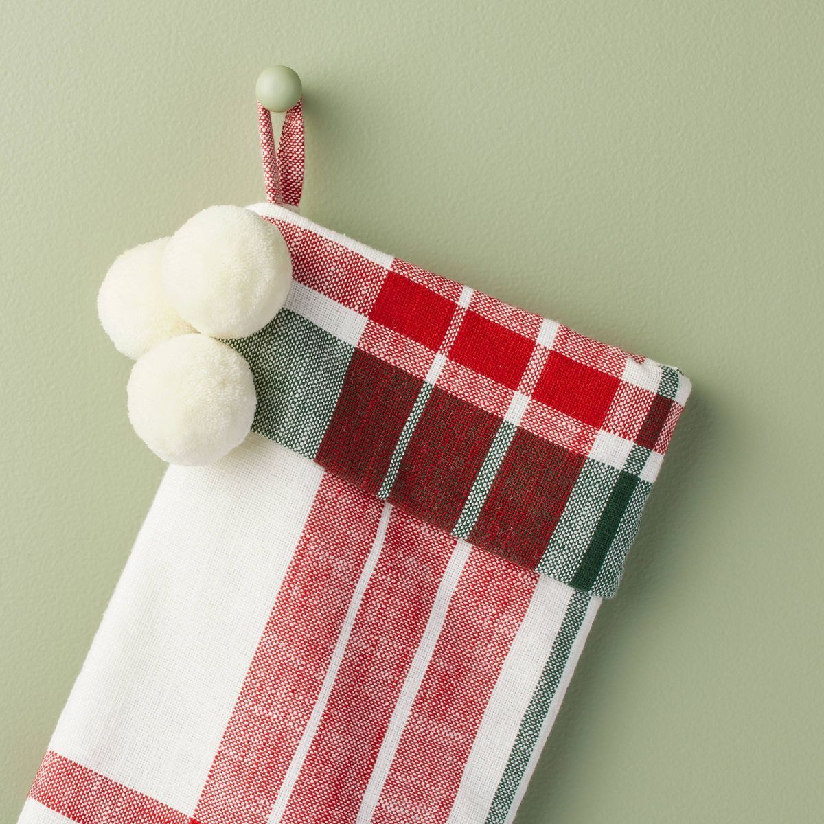 Festive Plaid Christmas Stocking Red/Green/Cream - Hearth & Hand™ with Magnolia | Target