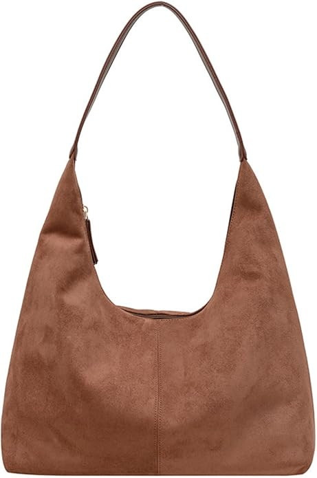 Slouchy Suede Shoulder Bags For Women Underarm Bag Womens Tote Bag Work Purses Crescent Bag Suede... | Amazon (US)