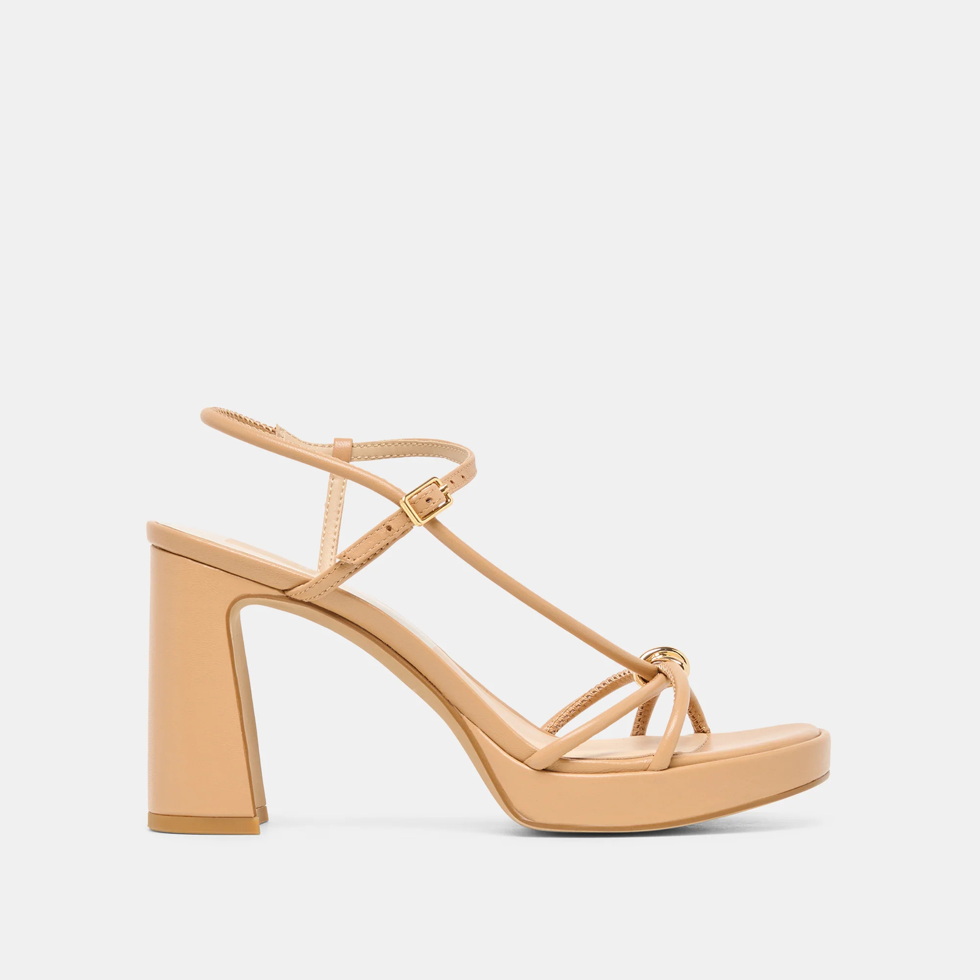 Odete Heels Lt Tan Leather | DolceVita.com