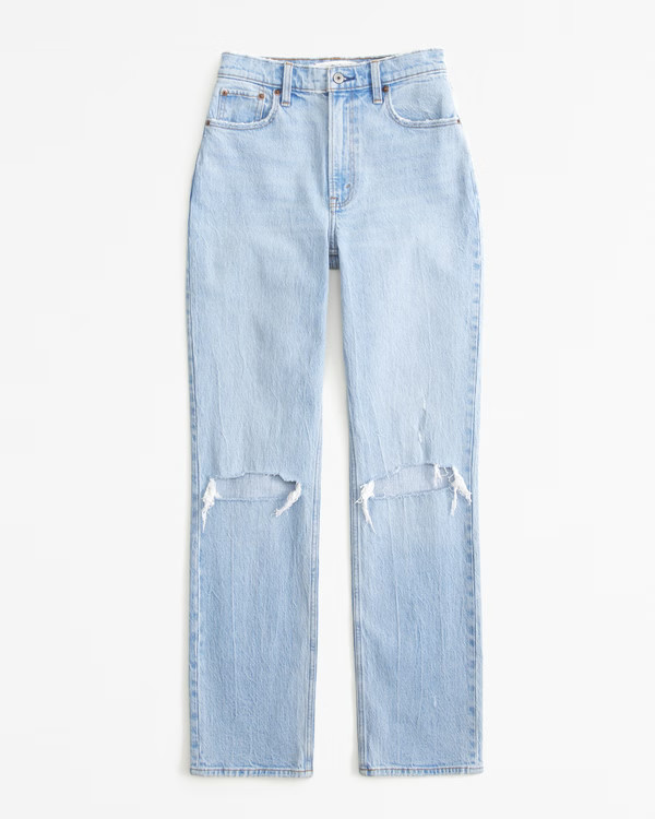 Women's Curve Love Ultra High Rise 90s Straight Jean | Women's Bottoms | Abercrombie.com | Abercrombie & Fitch (US)