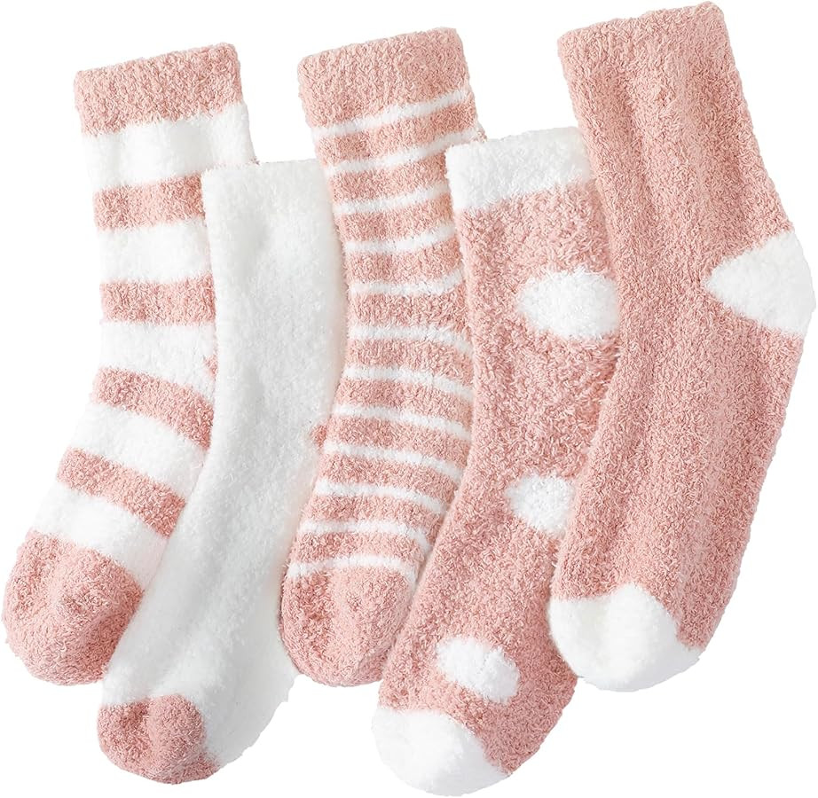 Passionbility Fuzzy Socks for Women - Fluffy Socks Women, Womens Comfort Slipper Sock of Coral Fl... | Amazon (US)