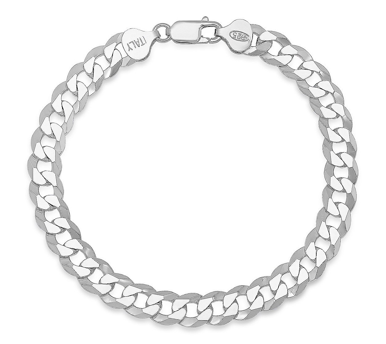 Silver Style Diamond Cut Curb Link Bracelet, St erling | QVC