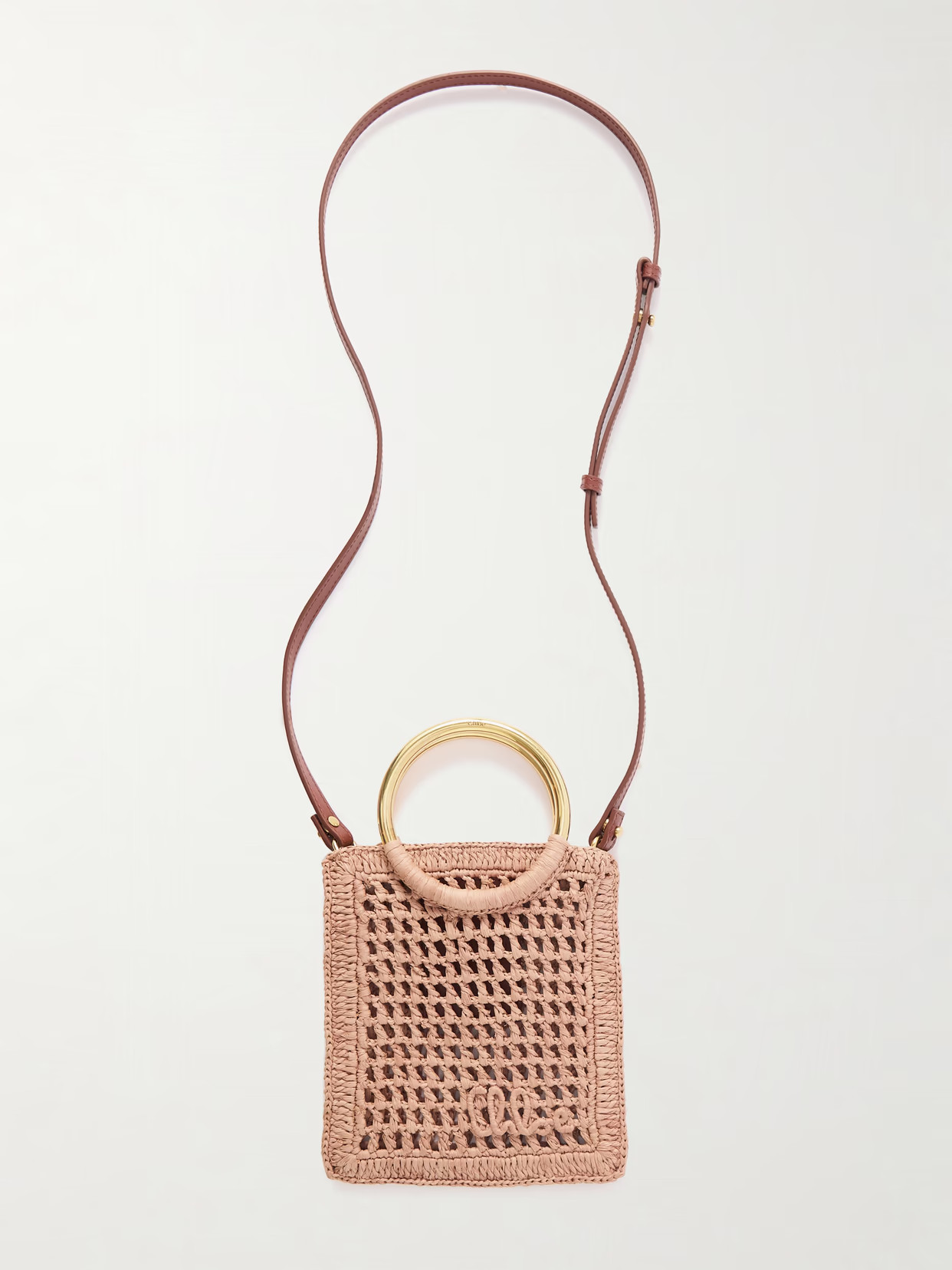 Chloé - Summer Banana Small Leather-trimmed Woven Raffia Tote Bag - Beige - One size | NET-A-PORTER APAC