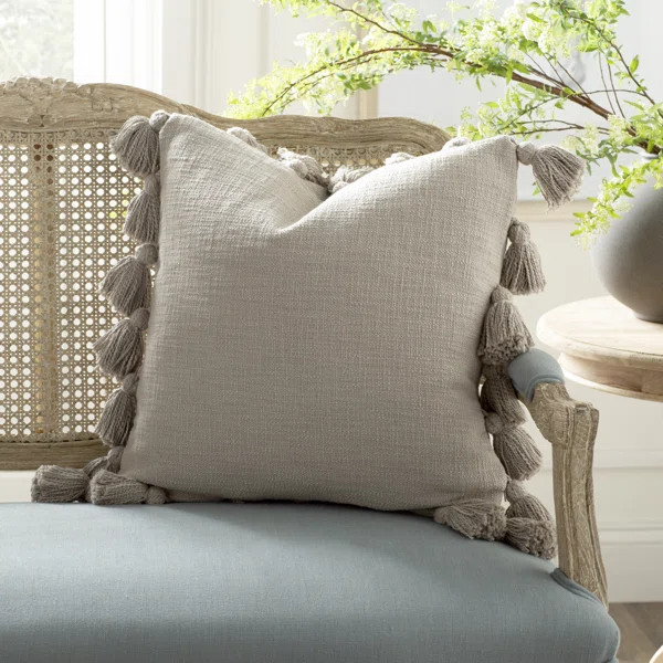 Interlude Luxurious Square Cotton Pillow Cover and Insert | Wayfair North America