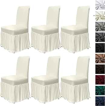 molasofa Chair Covers for Dining Room Set of 6 Stretch Chair Slipcovers with Skirt for Kitchen Se... | Amazon (US)