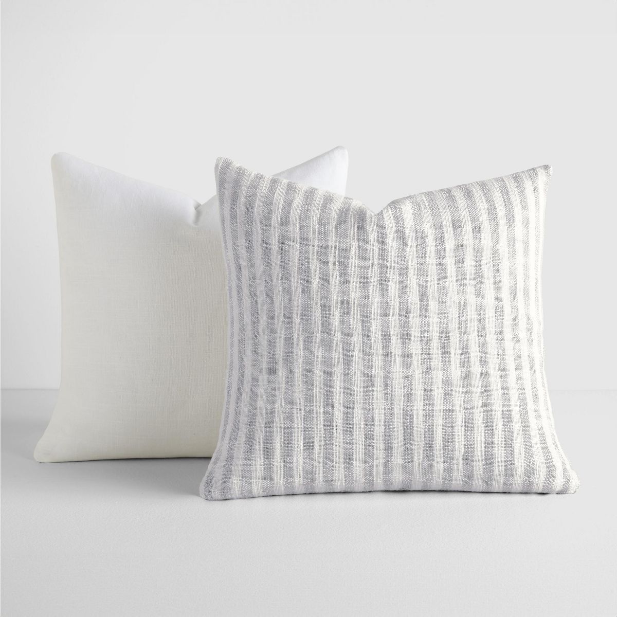 2-Pack Yarn-Dyed Patterns Gray Throw Pillows in Yarn-Dyed Bengal Stripe & Solid - Becky Cameron, ... | Target