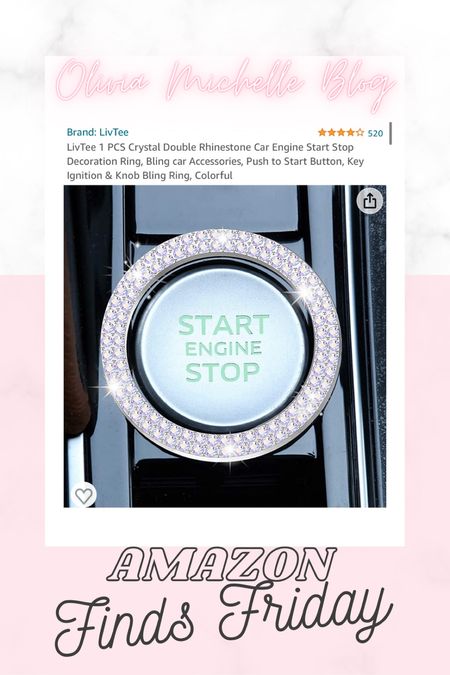 Amazon finds Friday! Grabbed this cute rhinestone start button sticker for my car! Car accessories. Car must haves. Amazon car finds. 

#LTKFind