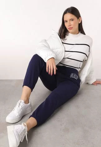 Calça de Moletom GAP Jogger Logo Bordado Azul-Marinho | Dafiti (BR)