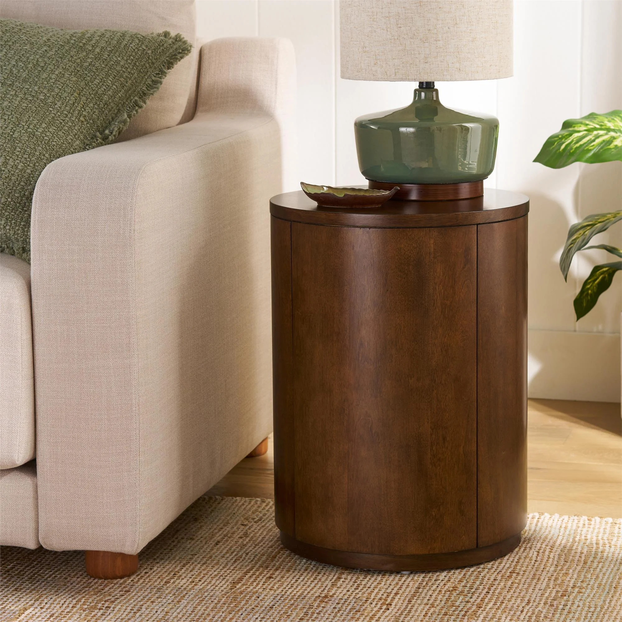 Better Homes & Gardens Miller Drum End Table, Walnut | Walmart (US)