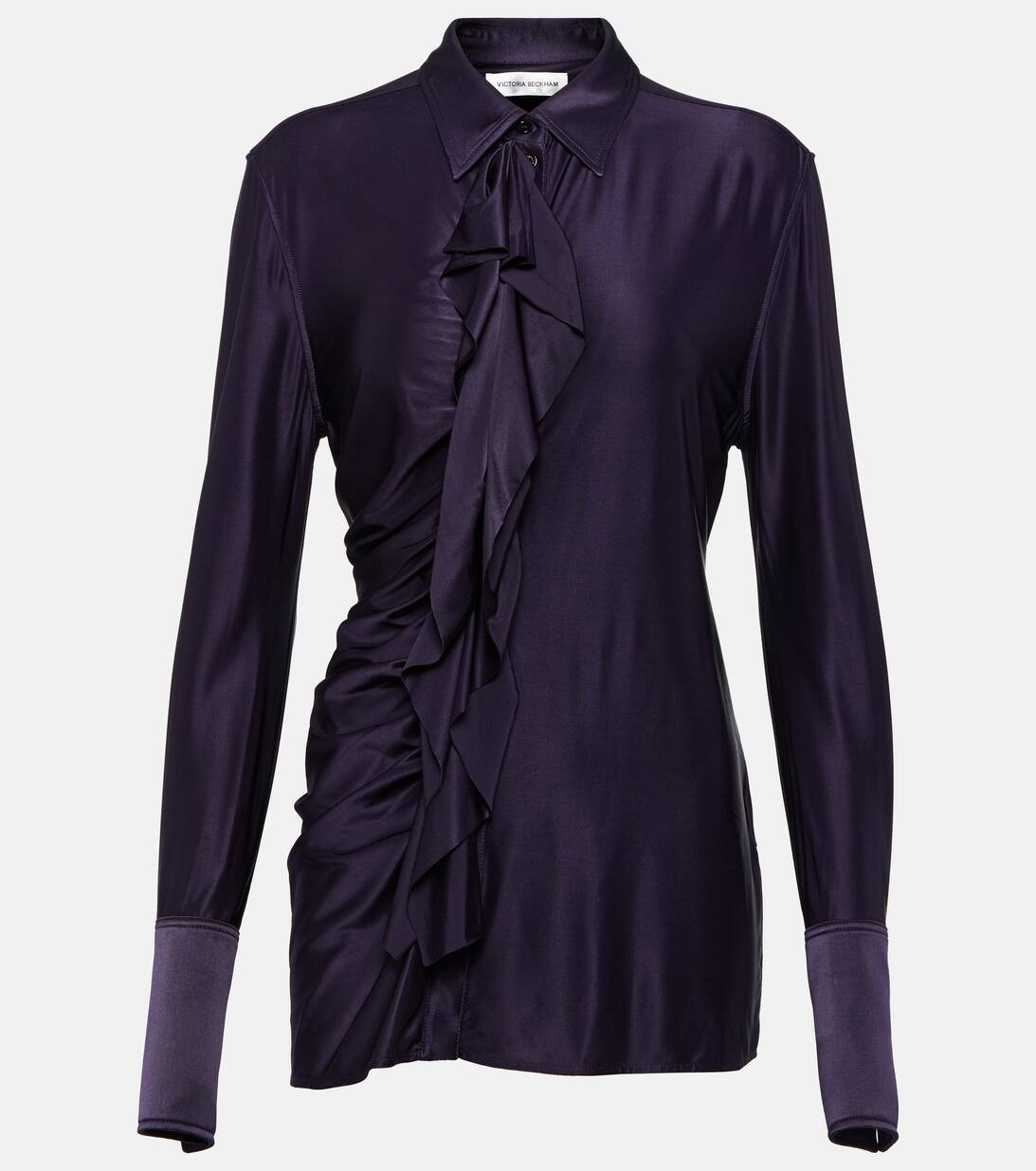 Ruffled satin shirt | Mytheresa (UK)