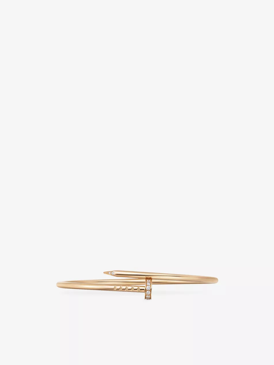 Juste un Clou small 18ct yellow-gold and 0.18ct brilliant-cut diamond bangle | Selfridges